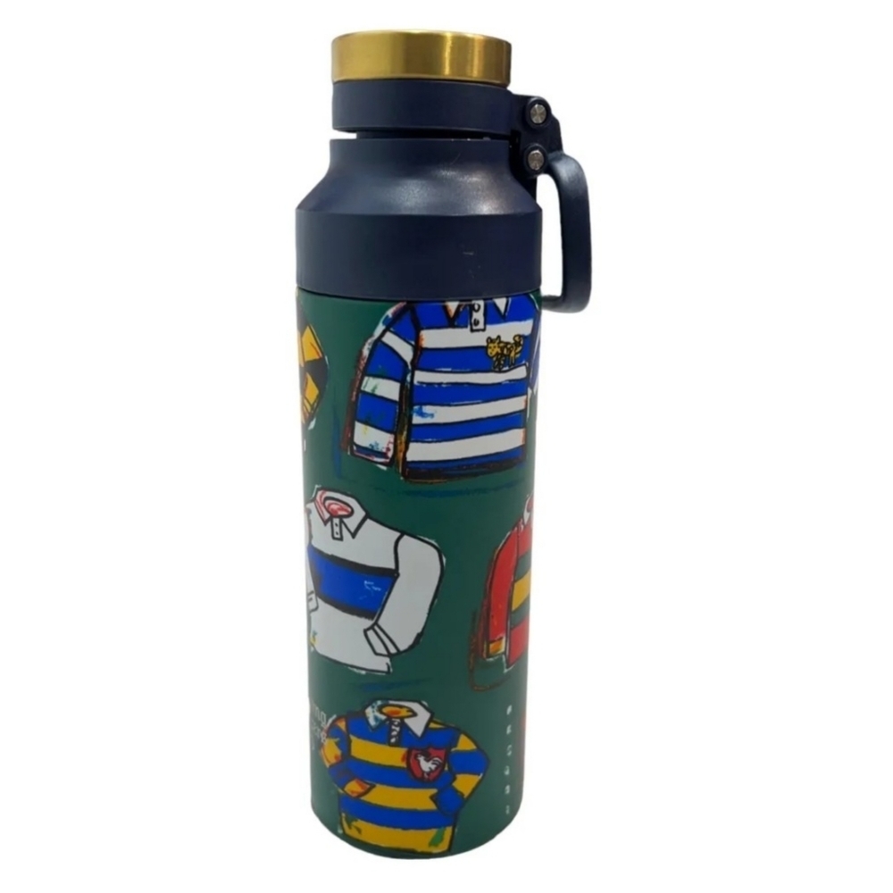 Rowing Blazers 18.5 oz Insulated Rugby shirt Water Bottle Green
